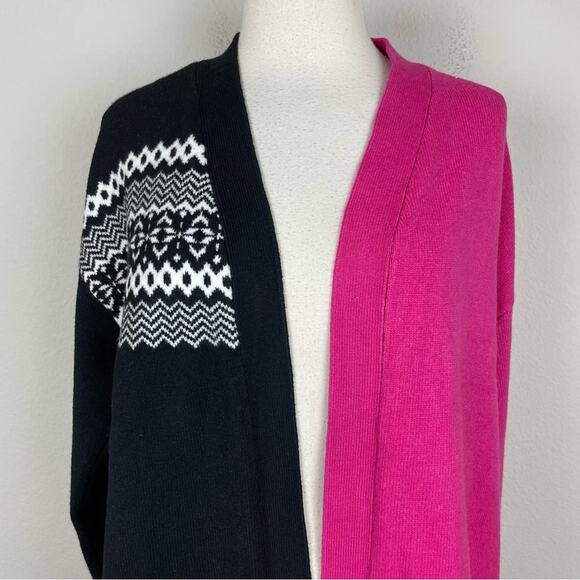 Lane Bryant Pink Black Color Block Cardigan Sweater NWT 14/16 - Picture 9 of 10